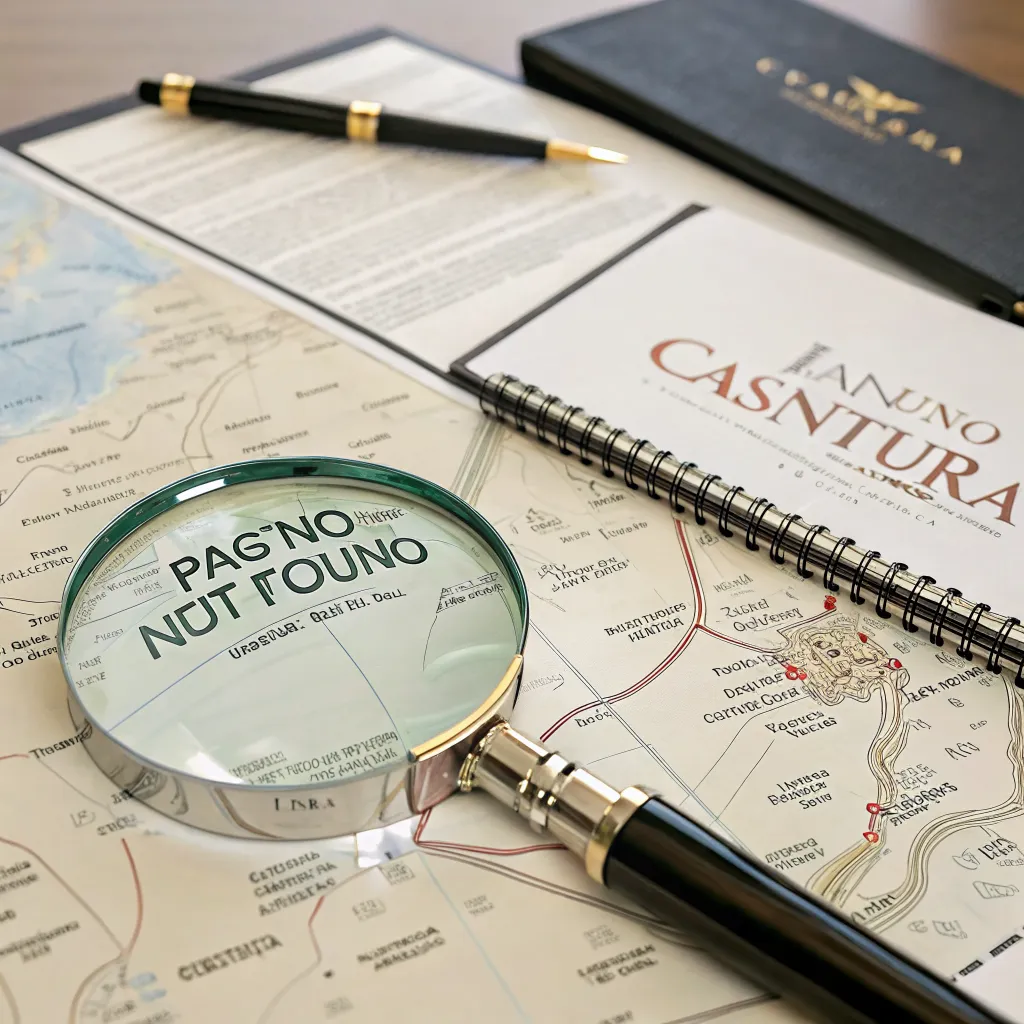 Ilustración de un mapa editorial con lupa representando una página no encontrada en summerzenvaro