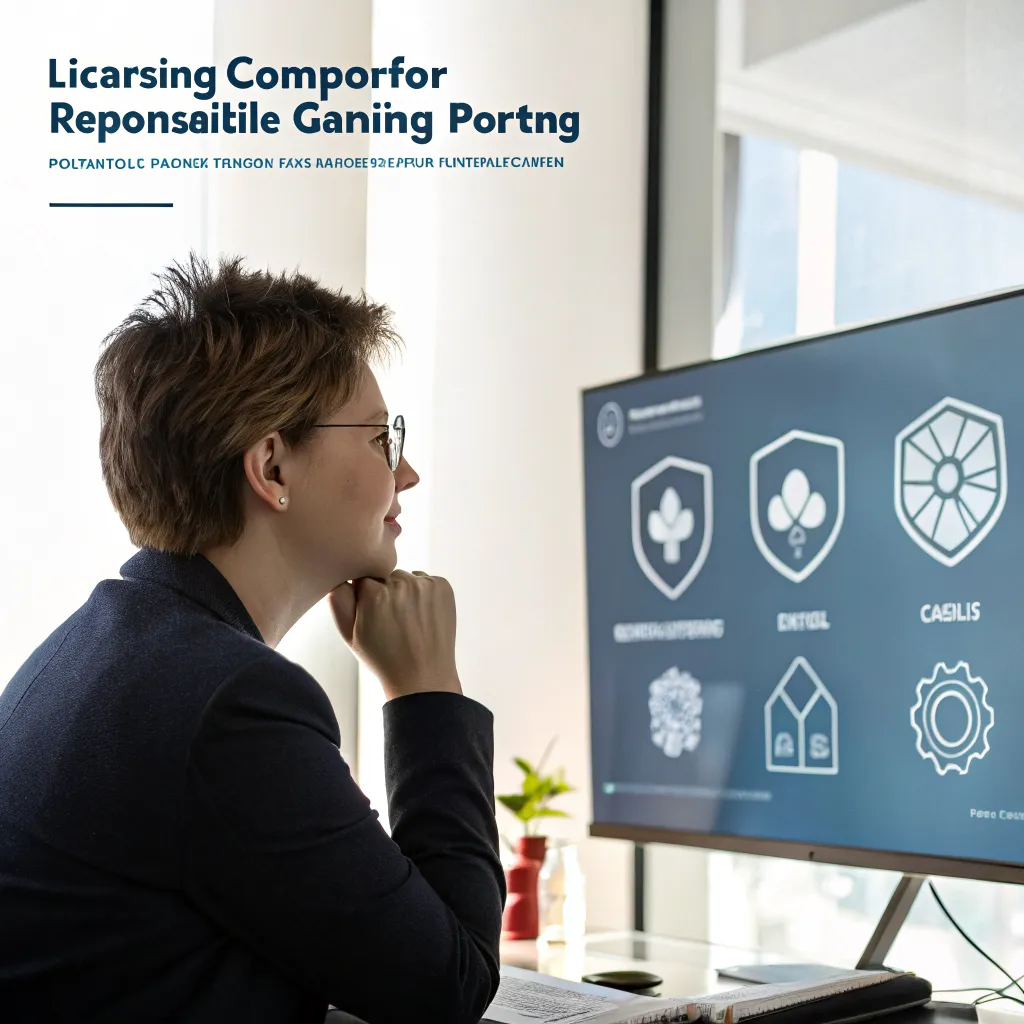 Ilustración de persona reflexionando frente a pantalla con íconos de protección y juego responsable